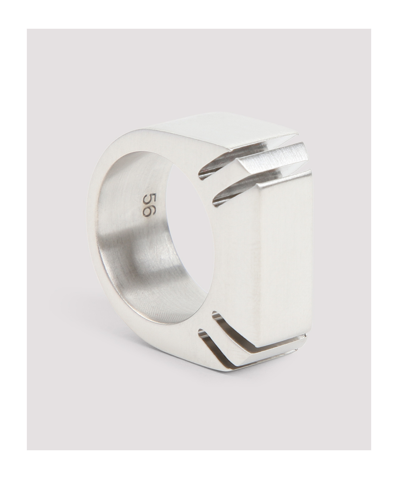 Rick Owens Bevel Cut Ring In White