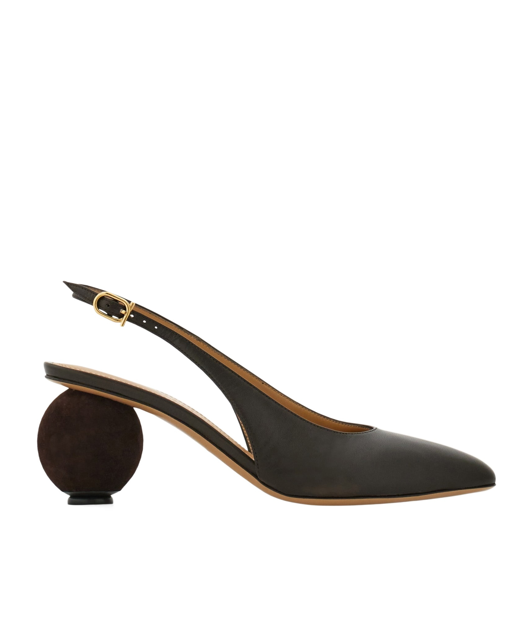 Ferragamo Spherical Heel Slingback Pump In Black