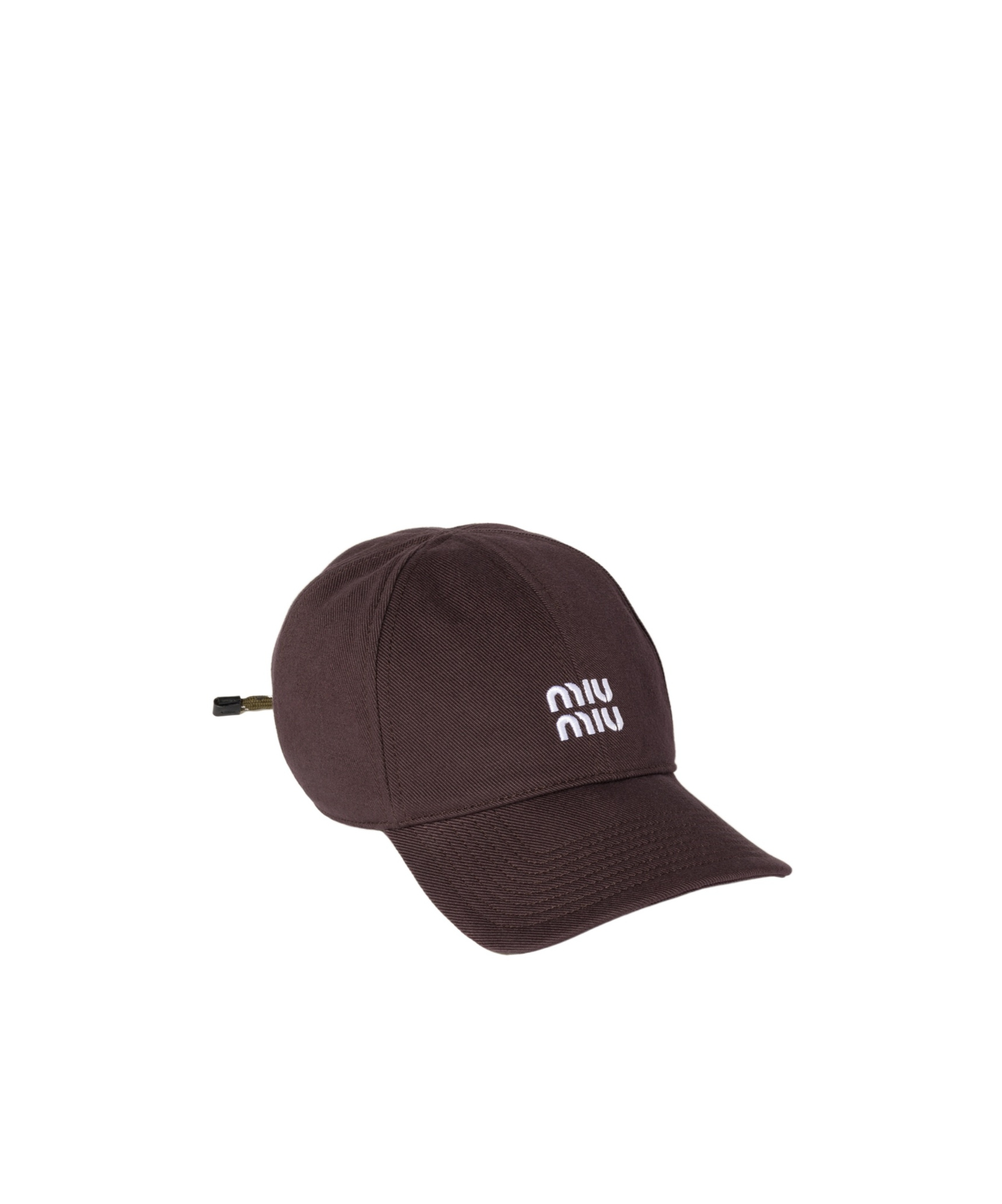 Miu Miu Logo-embroidered Cap In Amaranth/forest Green