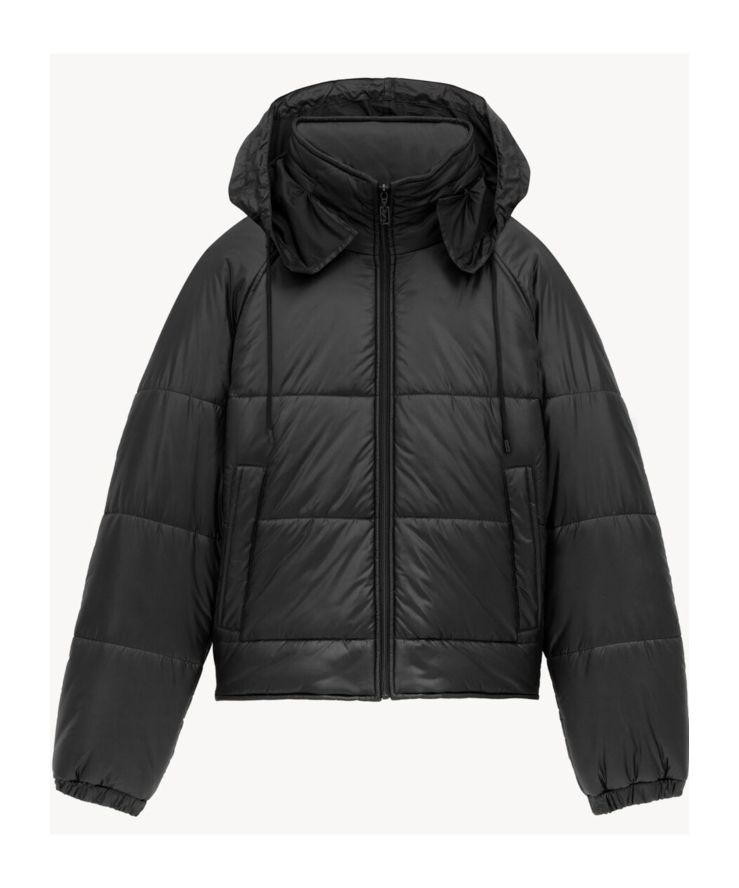 Saint Laurent Cassandre Padded And Quilted Nylon Jacket In Black