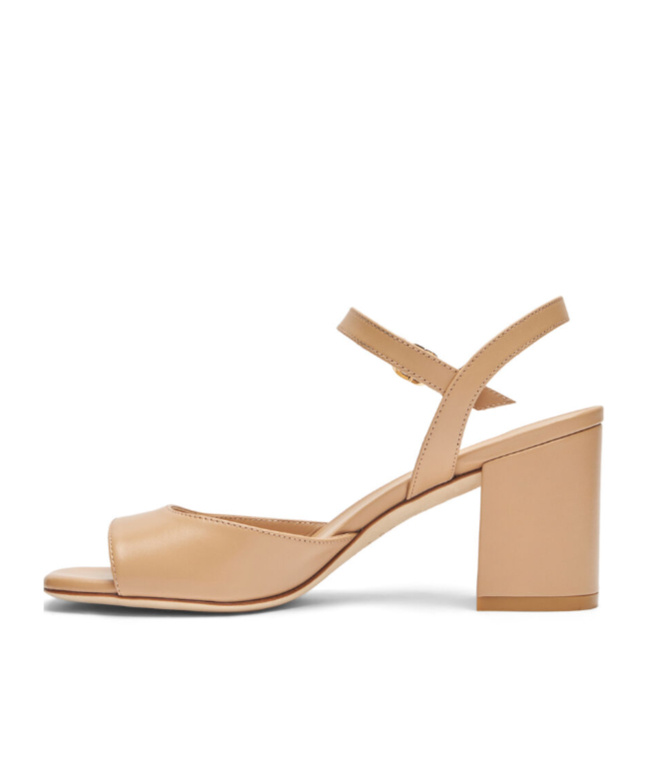 Stuart Weitzman 75mm Tia Leather Sandals In Nude