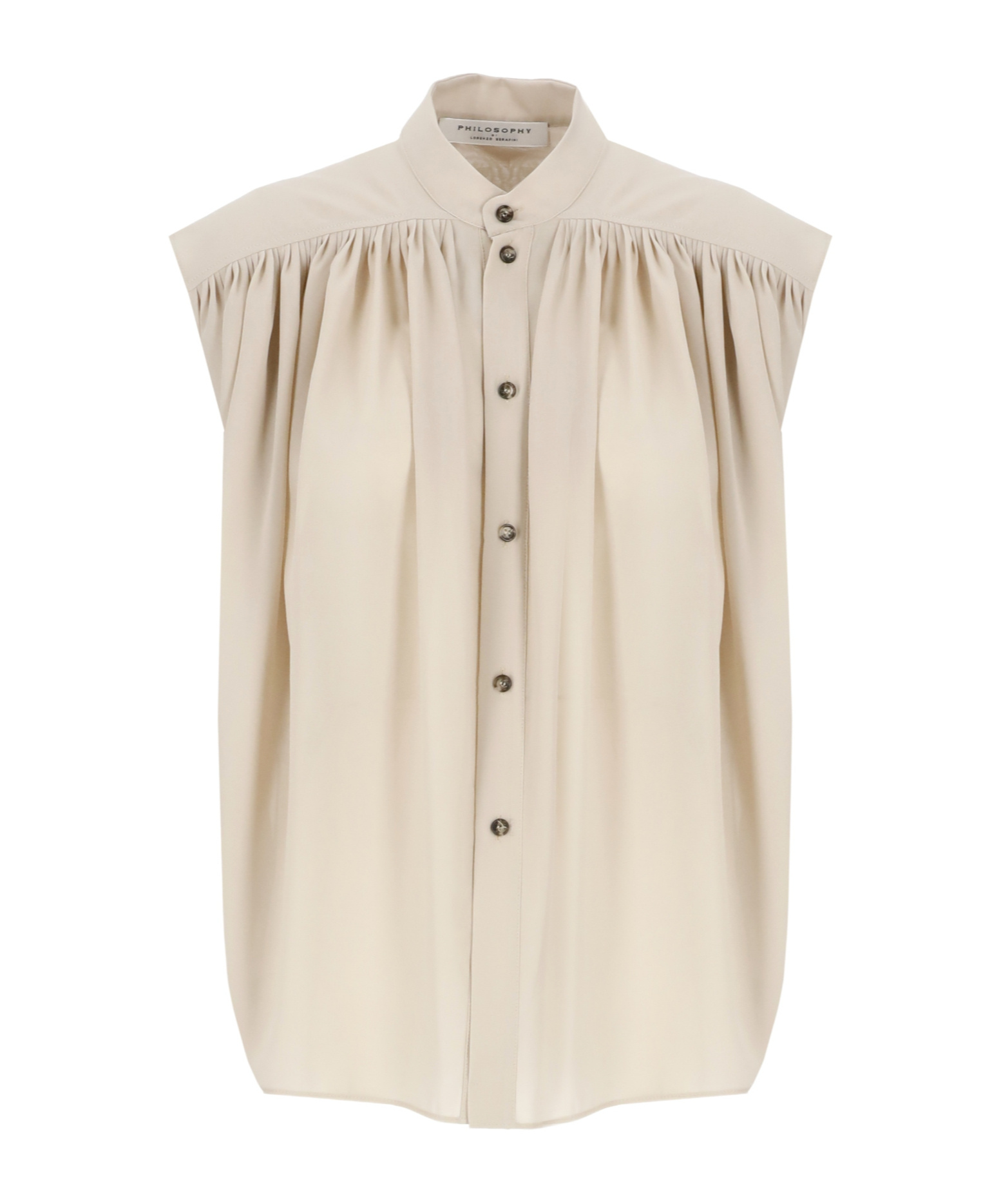 Philosophy Di Lorenzo Serafini Pleated Detail Blouse In Neutral