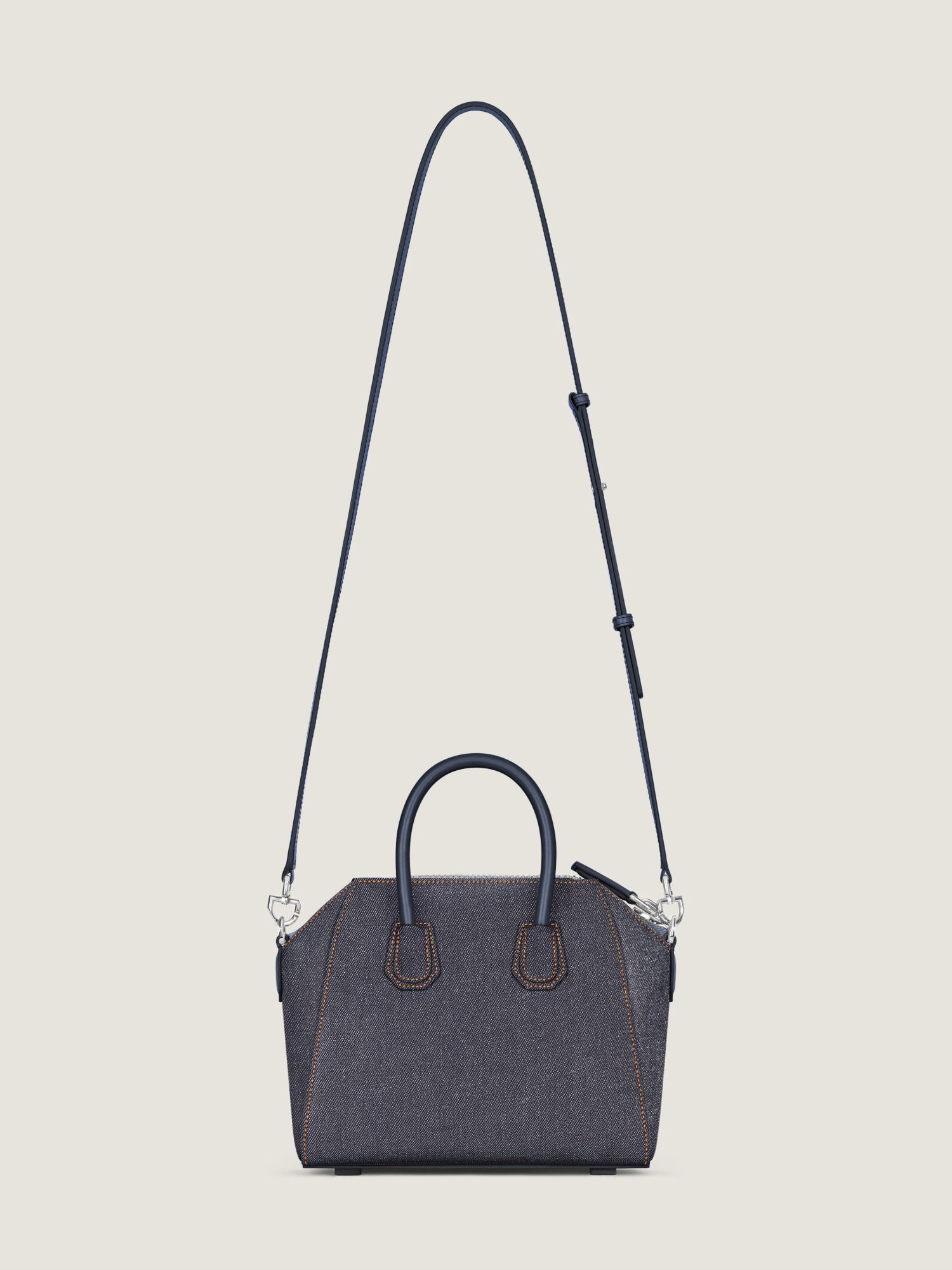 Givenchy Mini Antigona Bag In Denim In Purple