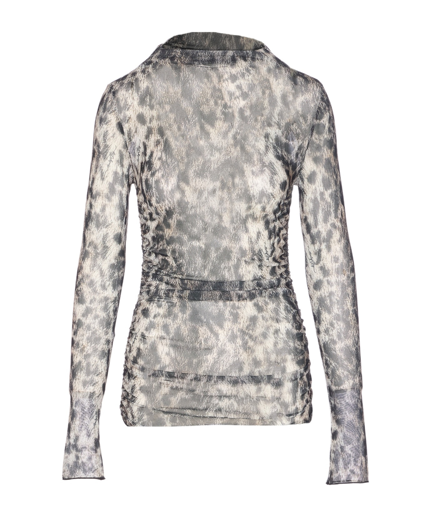 Aniye By Turtleneck Leopard Print Cardigan In Gray