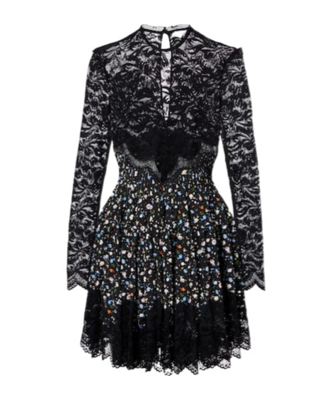 Rabanne Floral Lace Minidress In Black