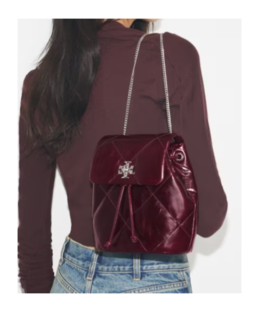Tory Burch Mini Kira Diamond Quilt Distressed Backpack