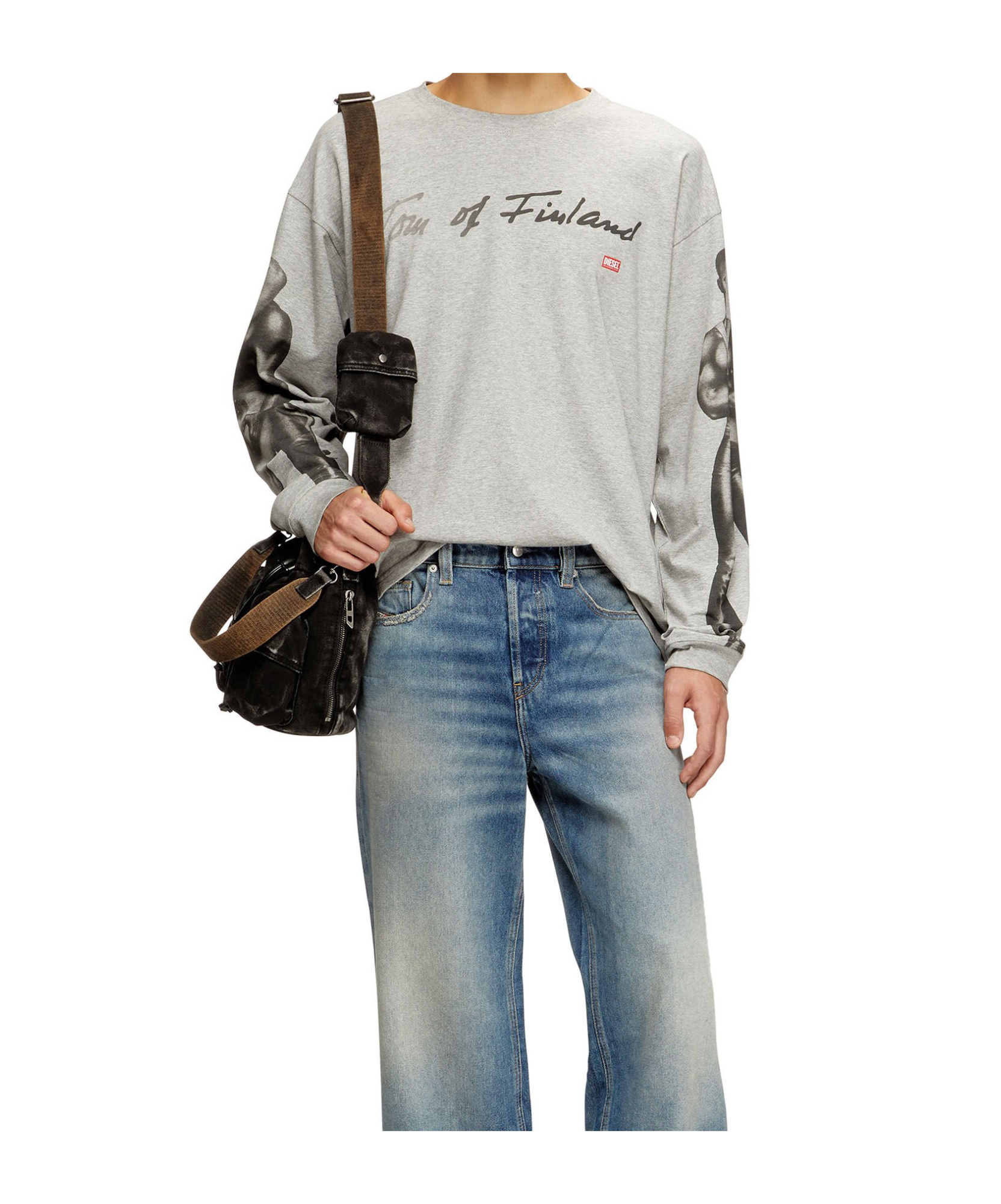 Diesel X Tom Of Finland Foundation Graphic-print T-shirt In Gray
