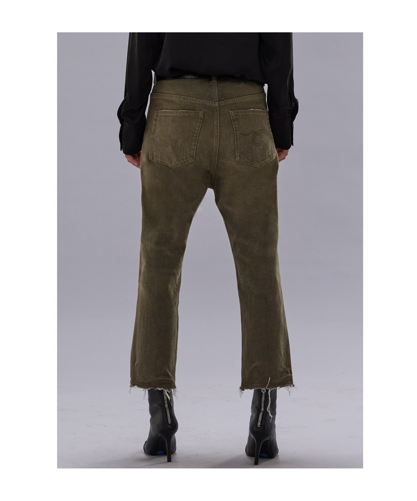 R13 Belt-loop Jeans In Green