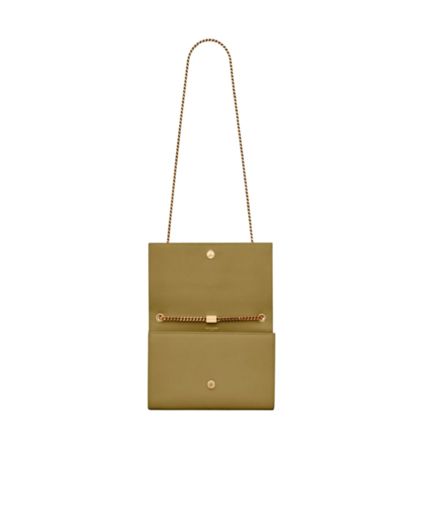 Saint Laurent Kate Leather Crossbody Bag In Green