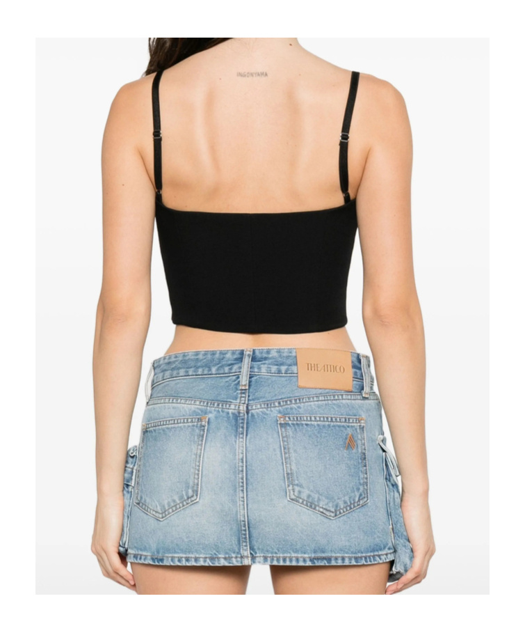 Blumarine Rose-embellished Top In Black