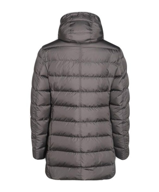 Herno Long-sleeved Hooded Down Jacket In Gray