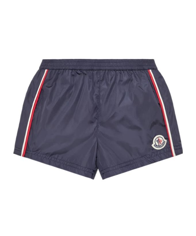 Moncler Elastic Waist Shorts In Blue