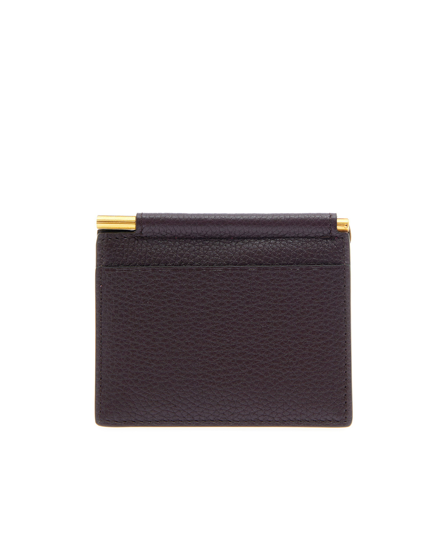 Tom Ford Bordeaux Bi-fold Wallet With Embossed Logo Lettering On The Front In Grained Leather Man