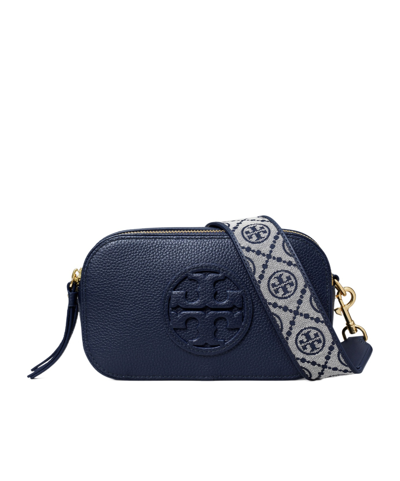 Tory Burch Compact Textured Bag With Logo Emblem