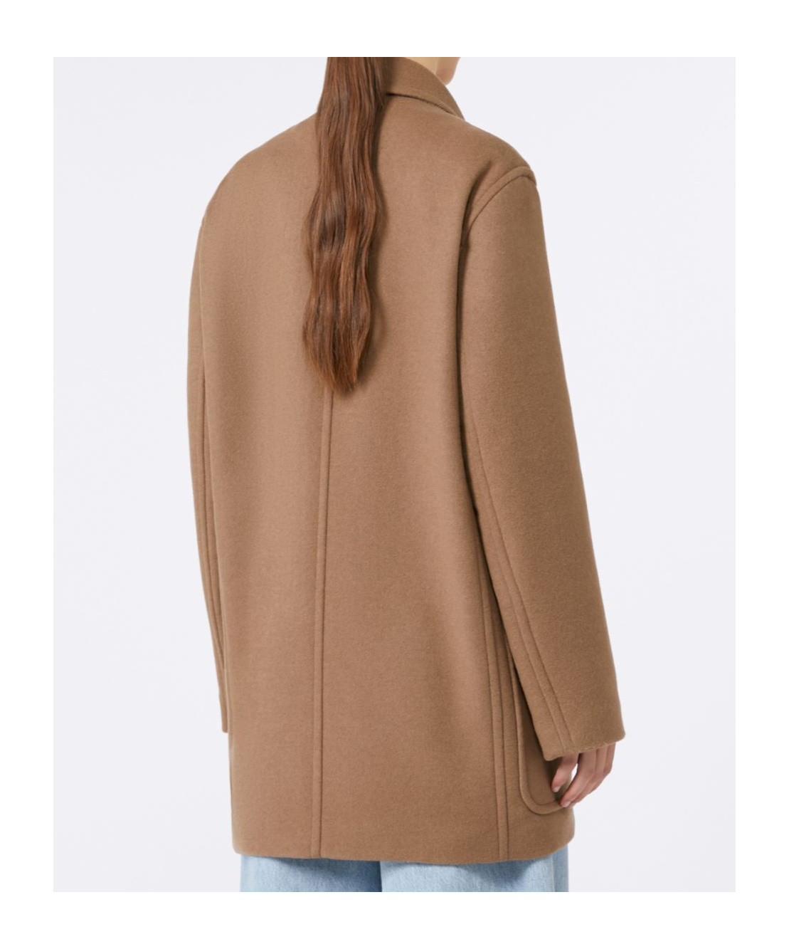 Max Mara Wool And Cashmere Cloth Heavy Jacket In Brown