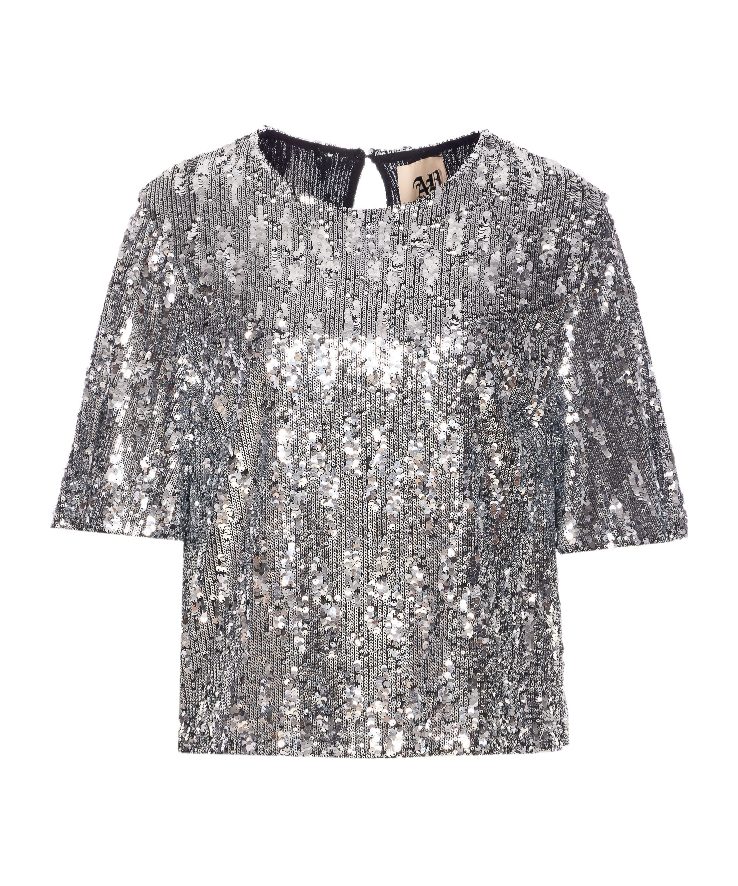Aniye By Sequined Crew Neck T-shirt In Gray
