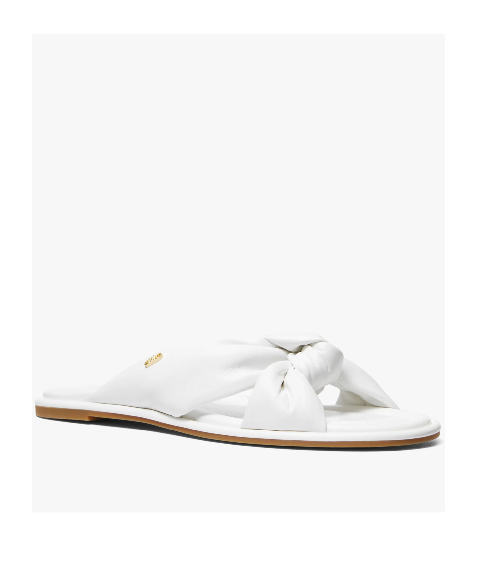Michael Kors Open-toed Flat-bottomed Sandals In White
