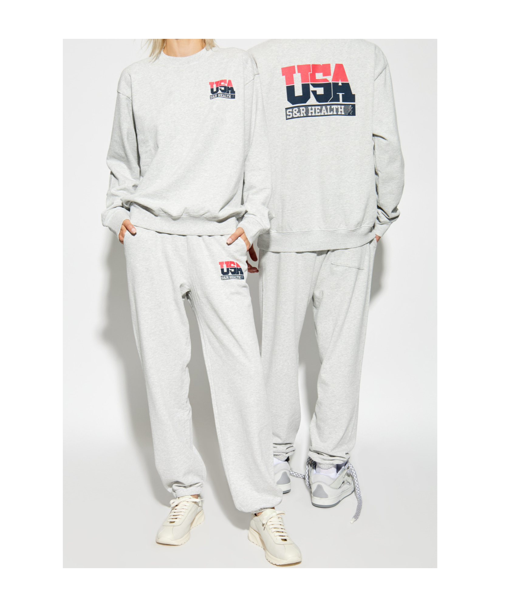 Sporty And Rich Elastic Waist Sweatpants In White