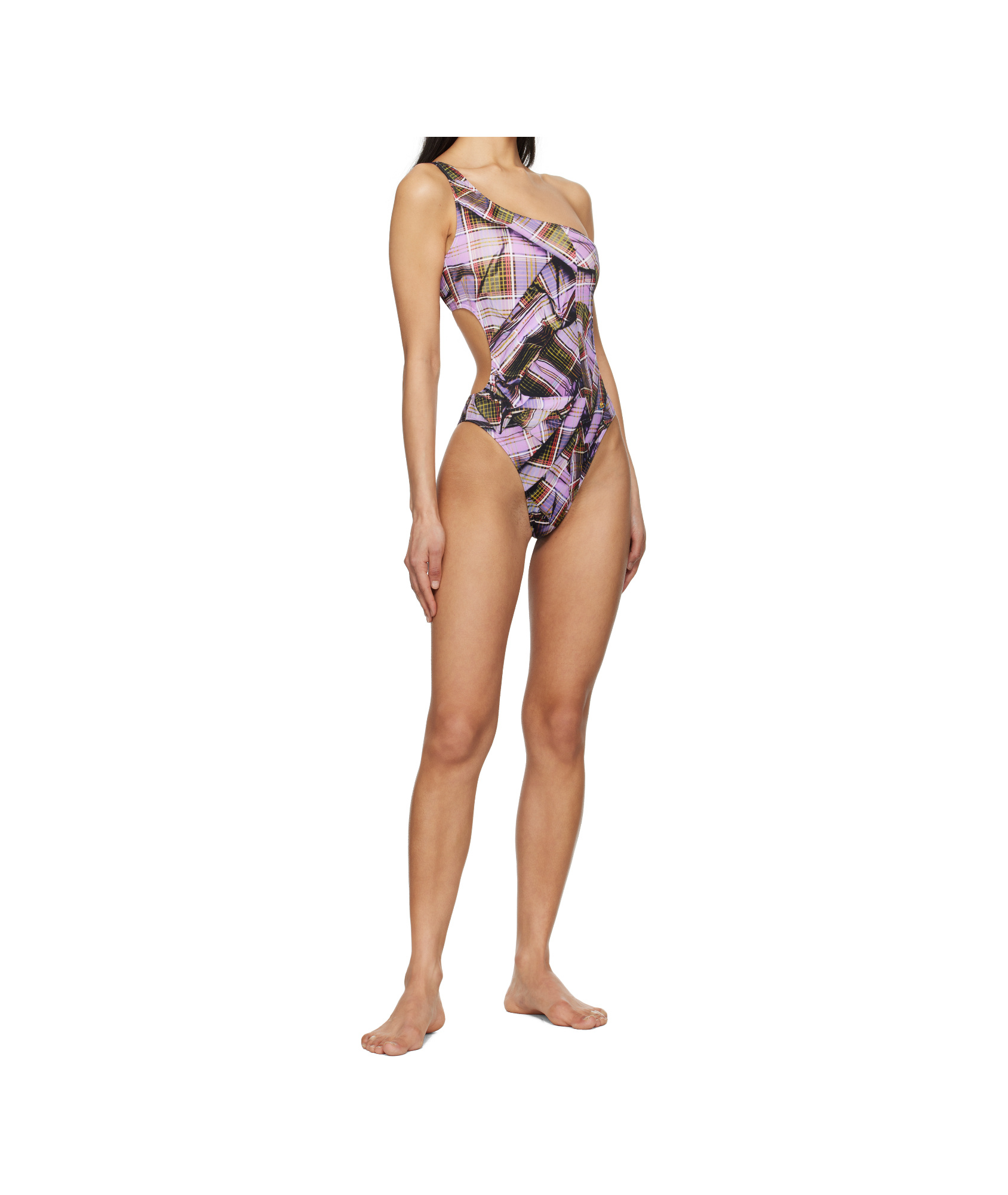 Vivienne Westwood Purple One Shoulder Swimsuit In Purple