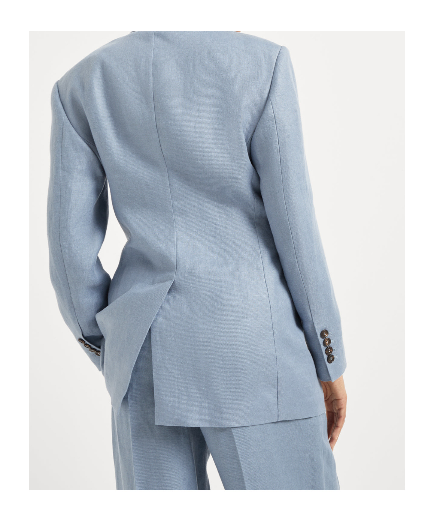 Brunello Cucinelli Hemp-linen Single-breasted Blazer In Avio Blue