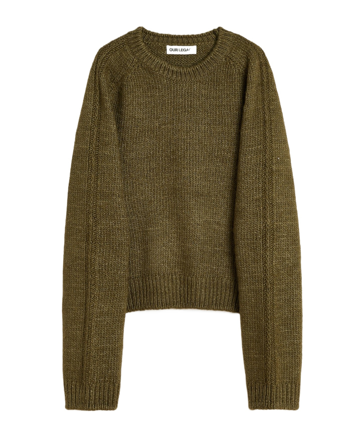 Our Legacy Textured Knit Crew Neck Sweater In Green