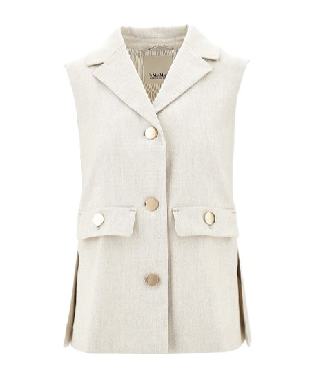 Max Mara Linen-blend Waistcoat In White