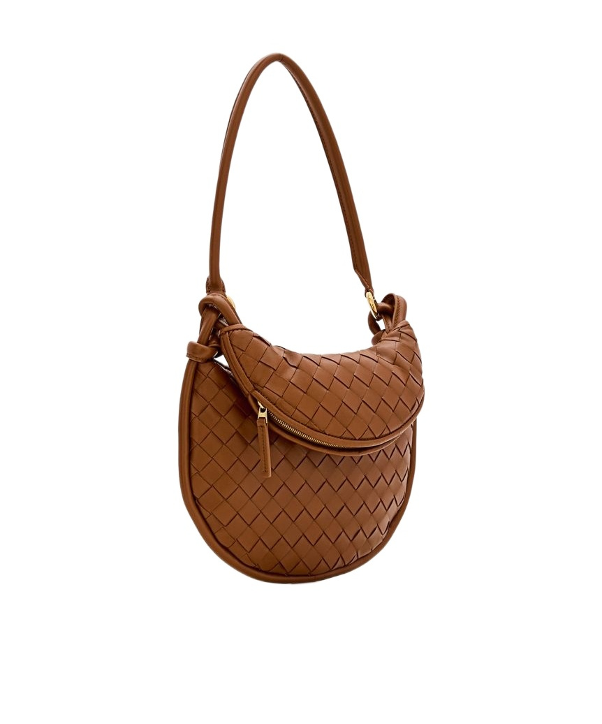 Bottega Veneta Small Gemelli Intrecciato Leather Shoulder Bag In Brown