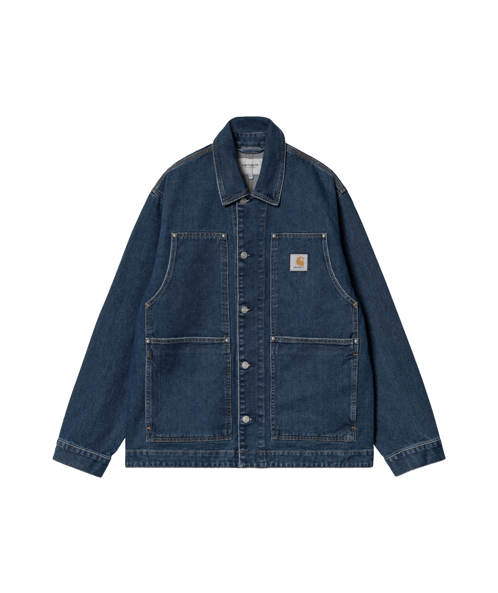 Carhartt Logo Double Front Denim Jacket In Blue