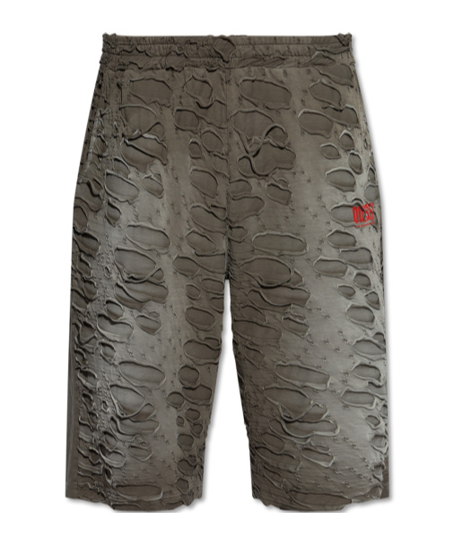 Diesel Elastic Waist Shorts In Gray