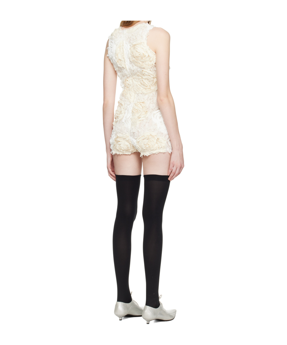 Shop Comme Des Garçons Tape Embroidery Sleeveless One-piece In White