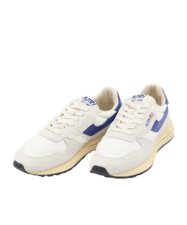 Autry 'reelwind Super Vintage' Grey Sneakers With Logo Patch On The Tongue And Contrasting Heel In White