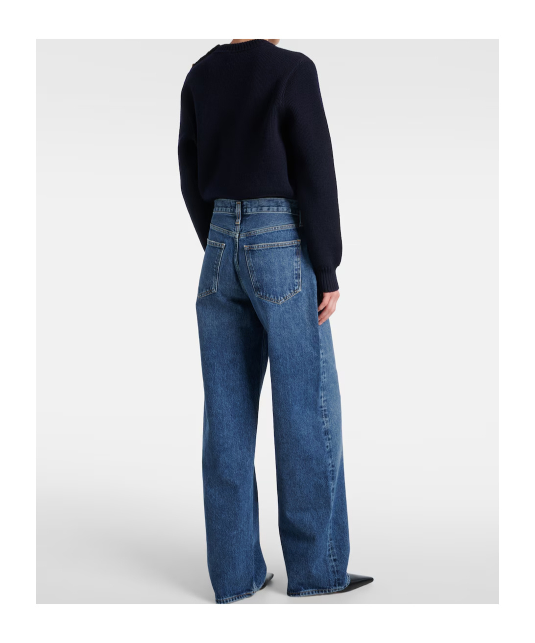Agolde Low-rise Wide-leg Denim Trousers In Blue