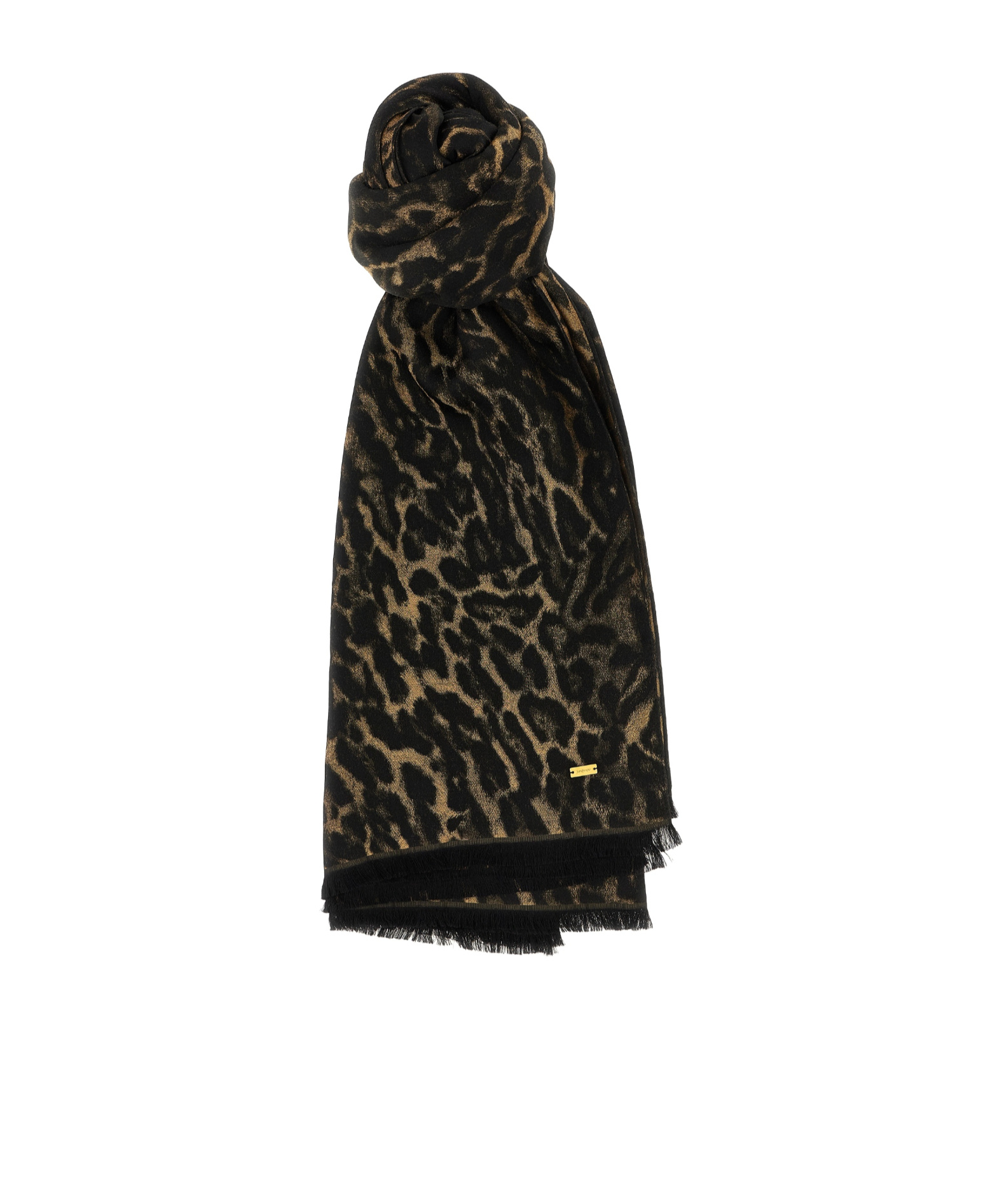 Saint Laurent Patterned Scarf In Brown