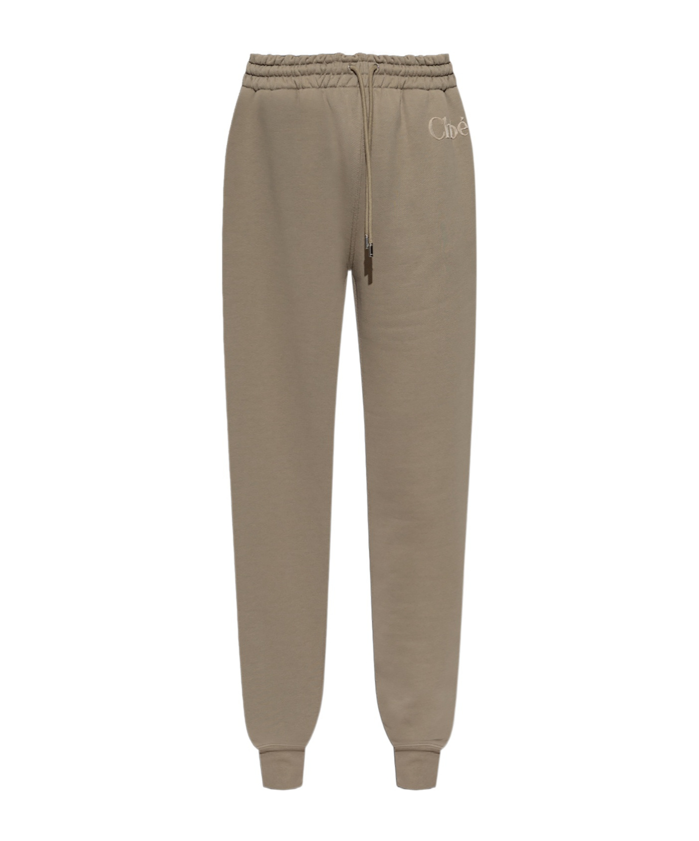 Chloé Logo Print Track Pants In Gray