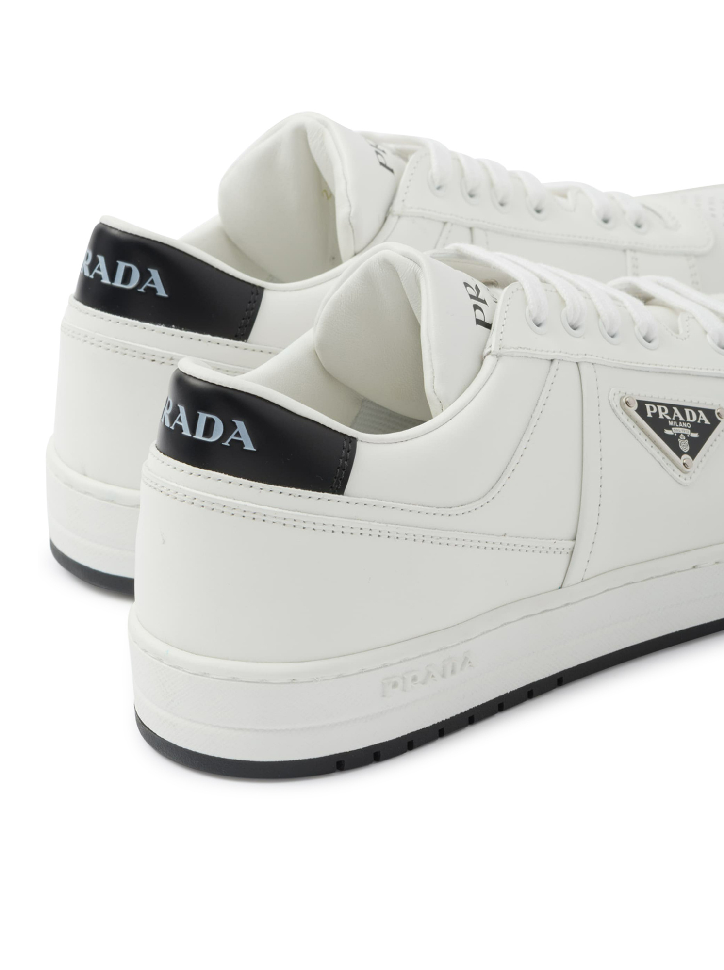 Shop Prada Downtown Low-cut Casual Shoes In White