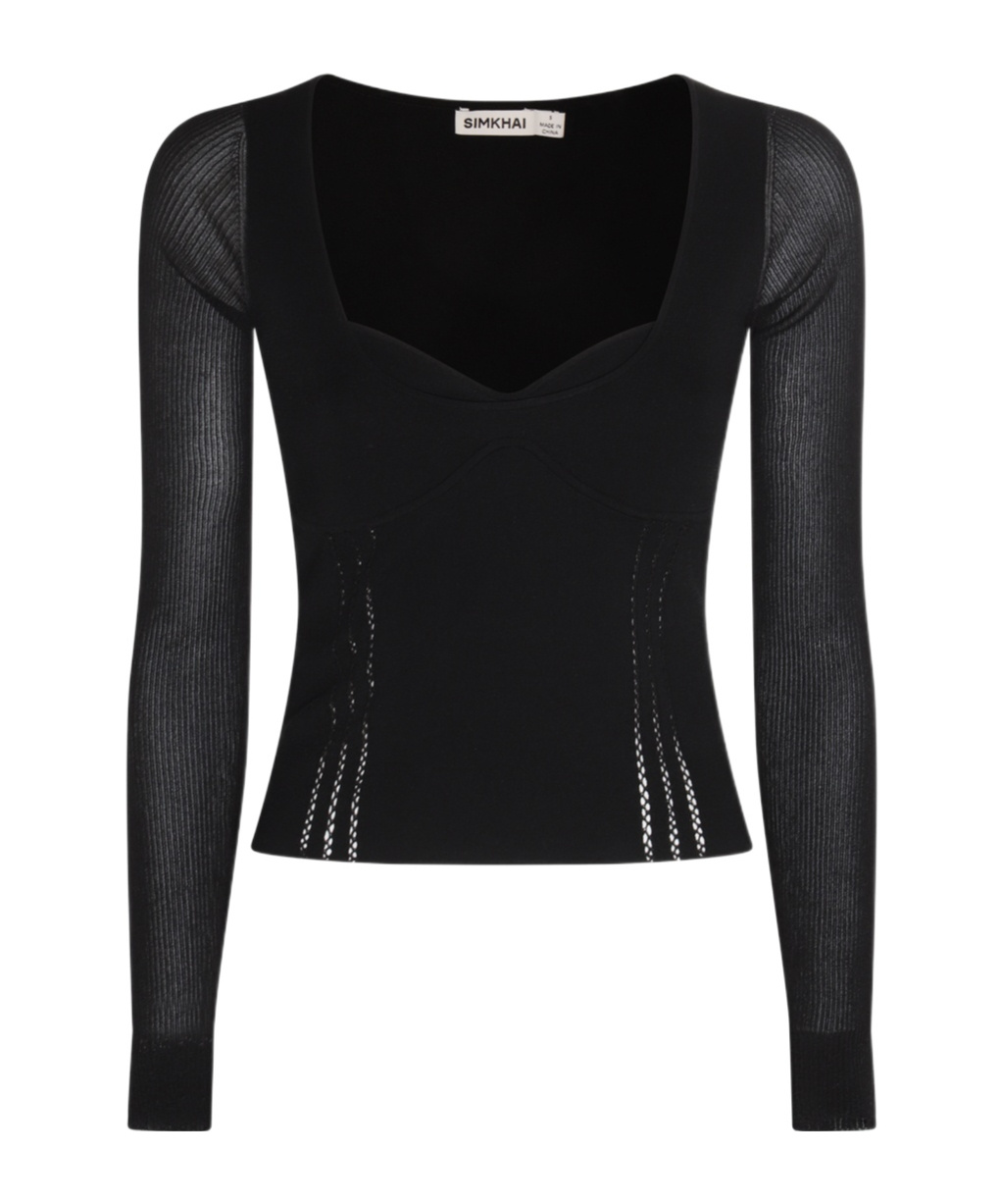Jonathan Simkhai Sweetheart-neck Fine-knit Top