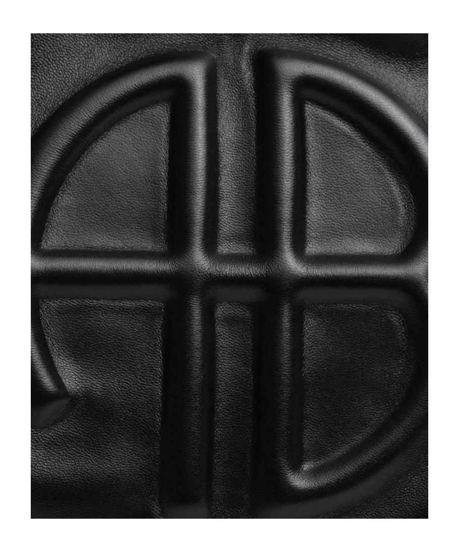 Shop Anine Bing Kate Leather Shoulder Bag In Black