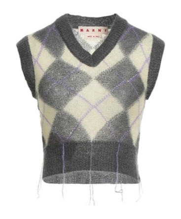 Marni V-neck Knitted Top In Grey