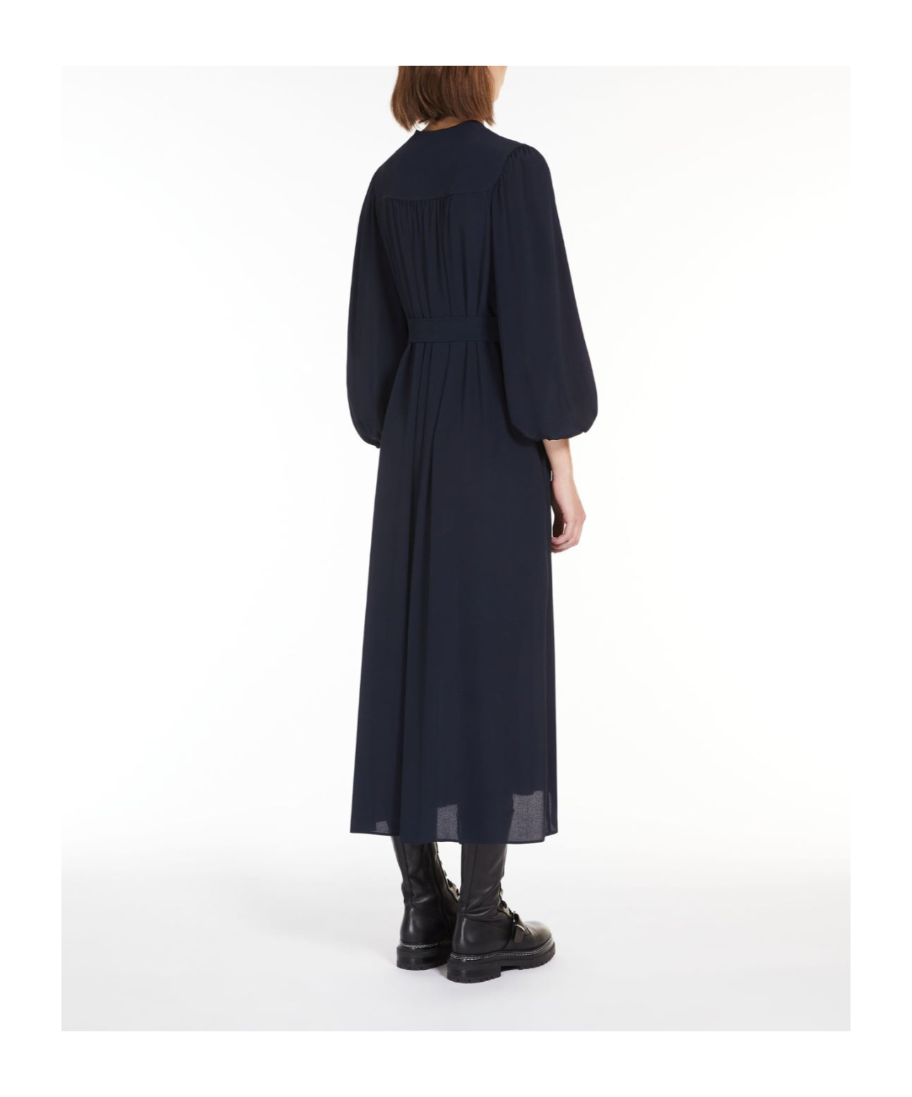 Weekend Max Mara Crepe Chine Dress In Black