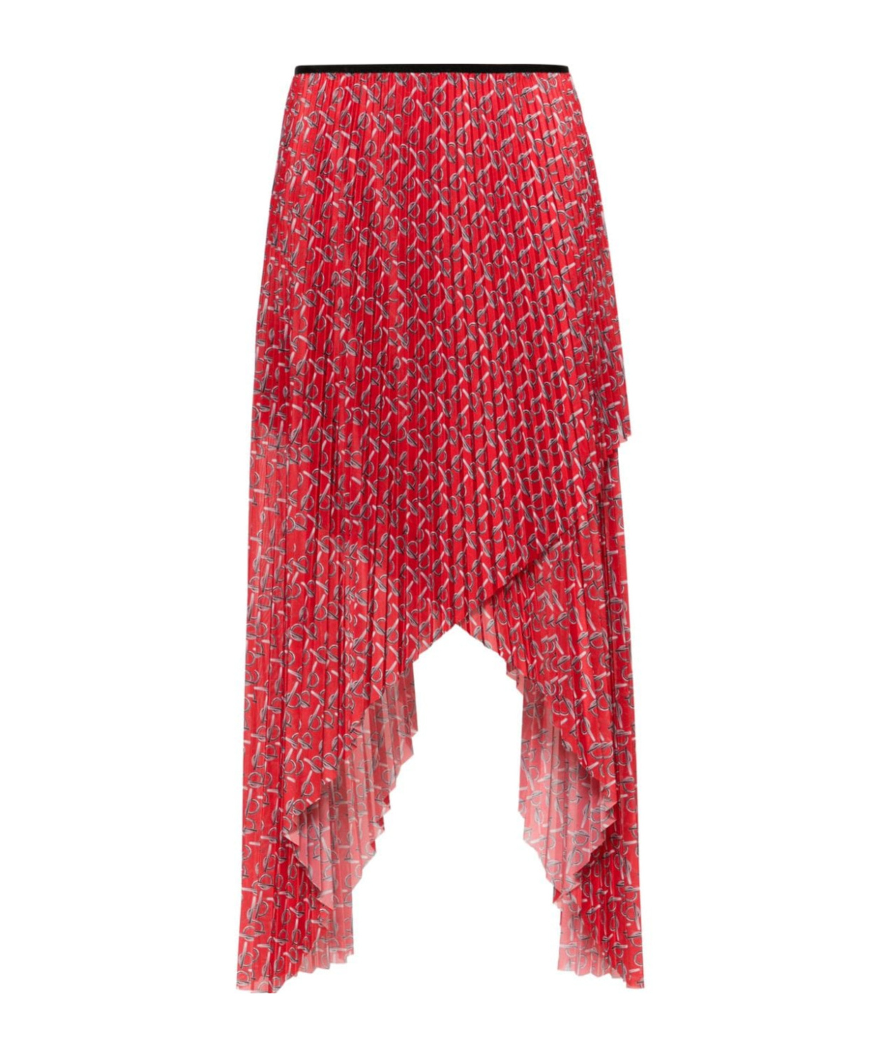 Shop Burberry Mid-rise Pleated Skirt In Red