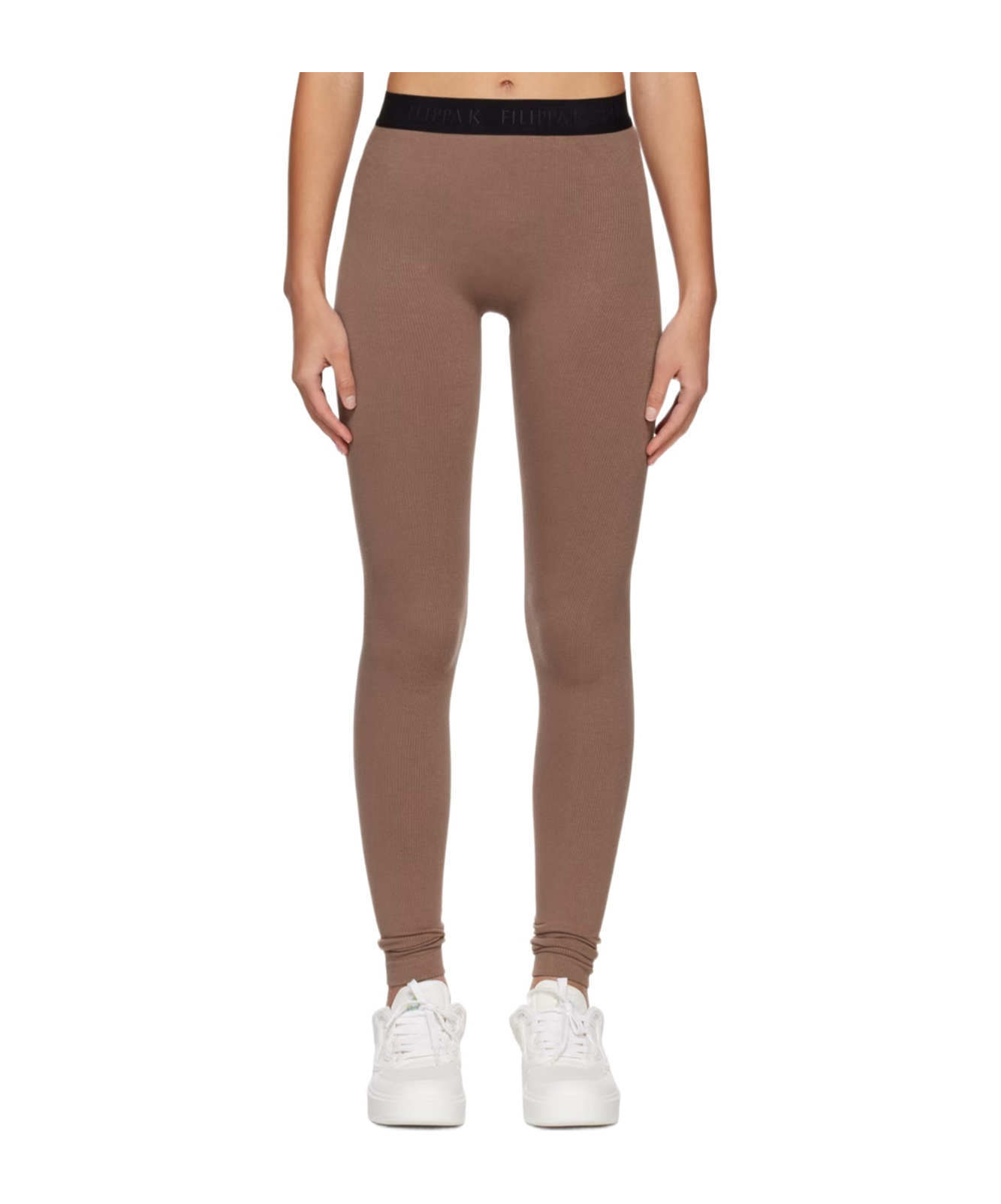 Filippa K Taupe Jacquard Leggings In Brown