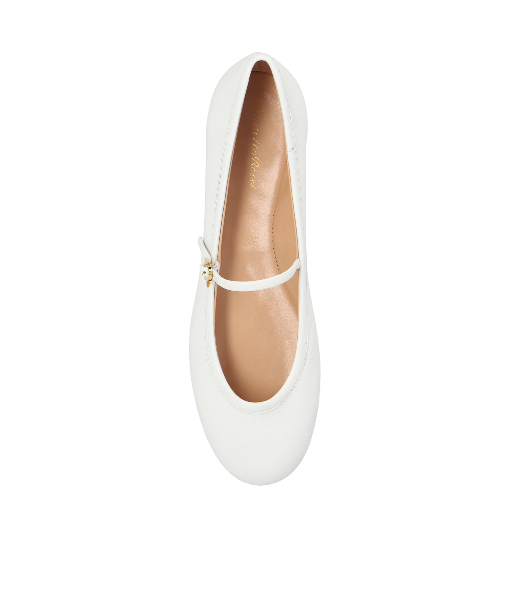 Shop Gianvito Rossi Round Head Ballet Flats In White