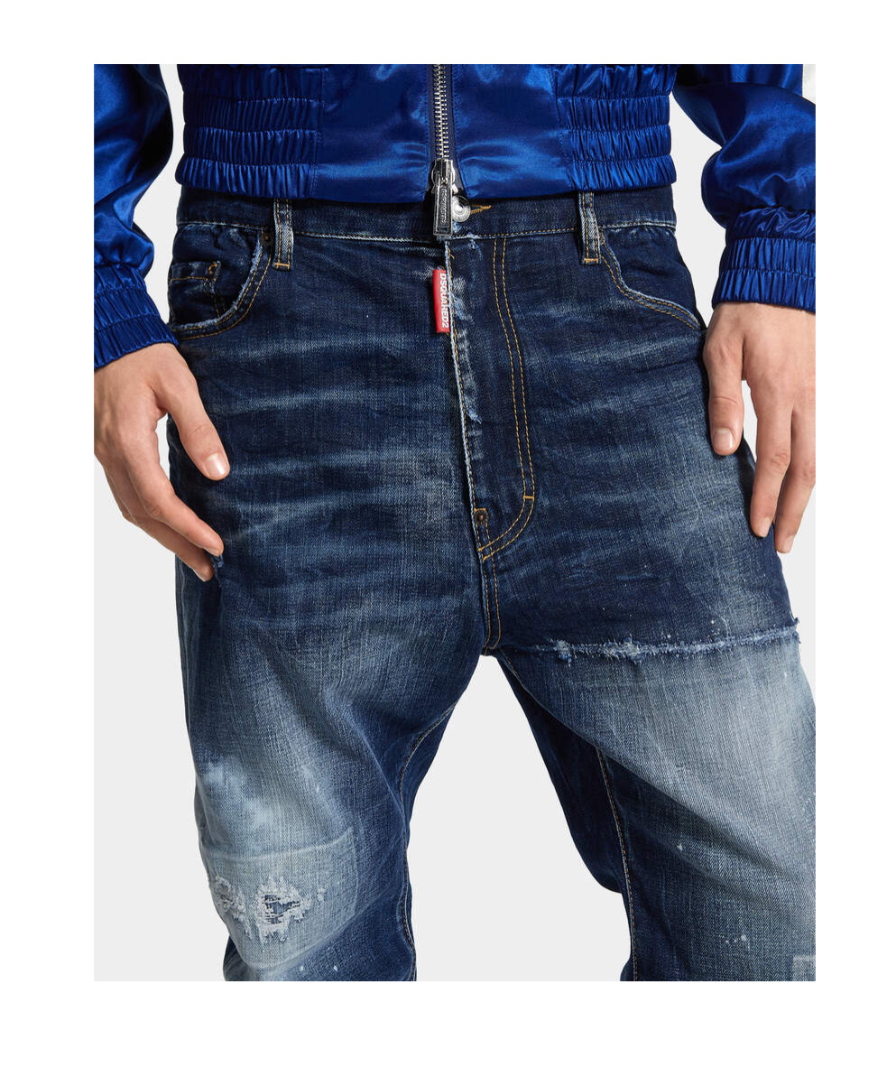 Dsquared2 Distressed Stretch-cotton Jeans In Blue