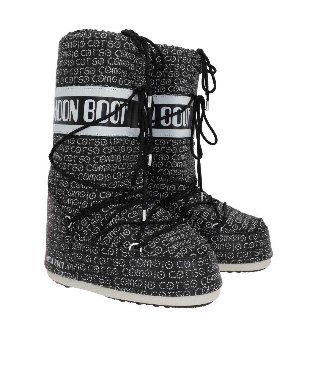Moon Boot Lacing Snow Boots In Black