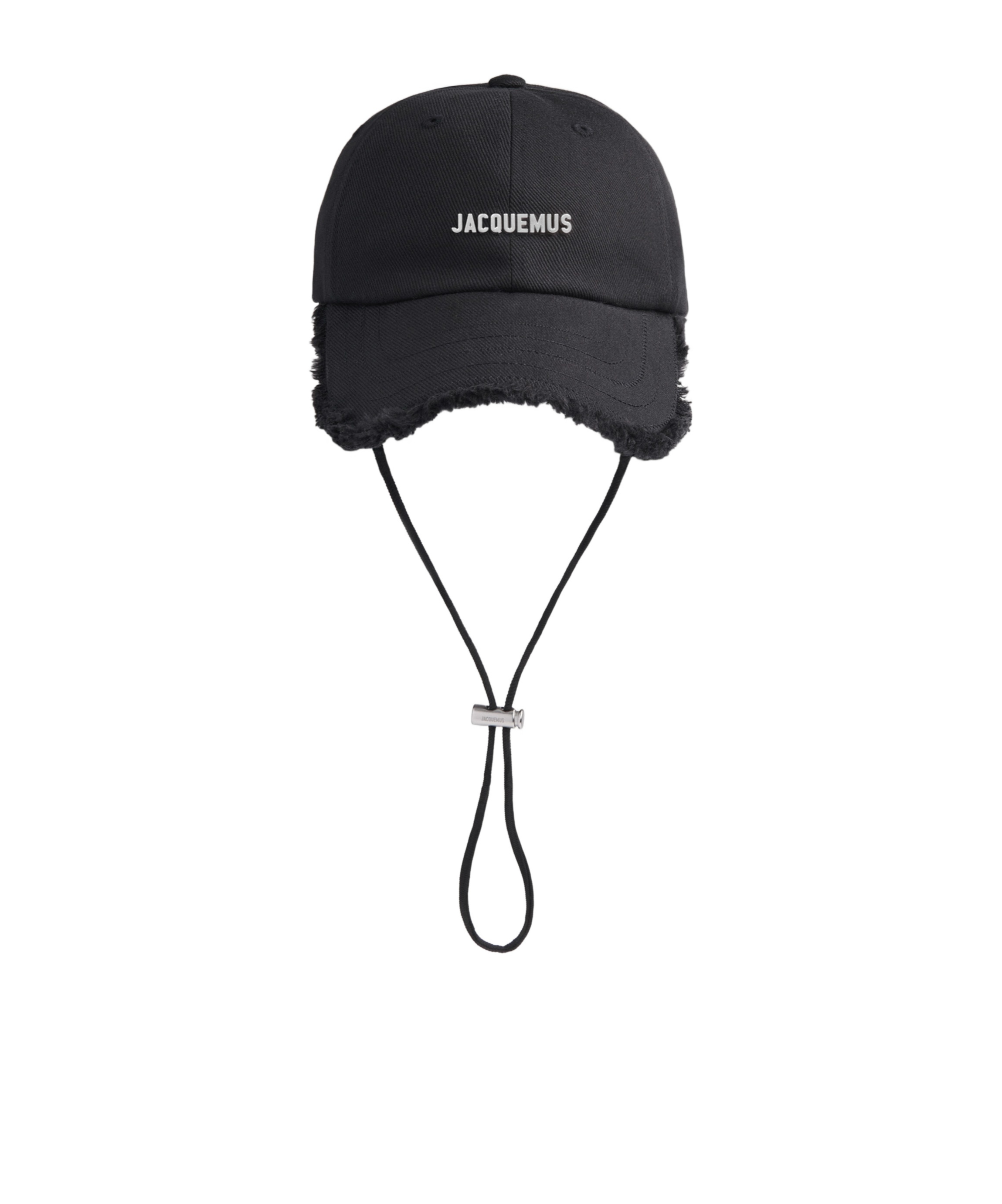 Jacquemus 'le Casquette Artichaut' Black Baseball Cap With Drawstring In Black