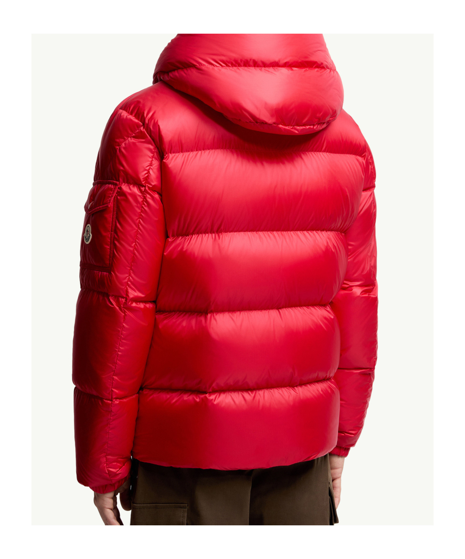 Moncler Quilted Down Jacket With Detachable Hood In Red