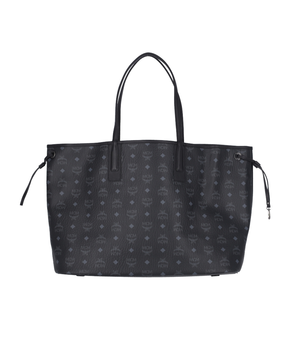 Mcm Liz Logo Plaque Top Handle Bag In Black