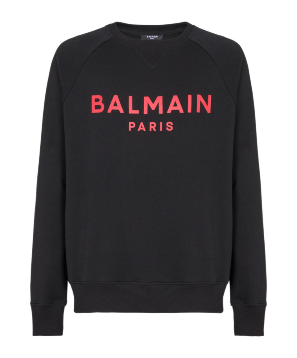 Shop Balmain Paris Printed Sweatshirt In Black