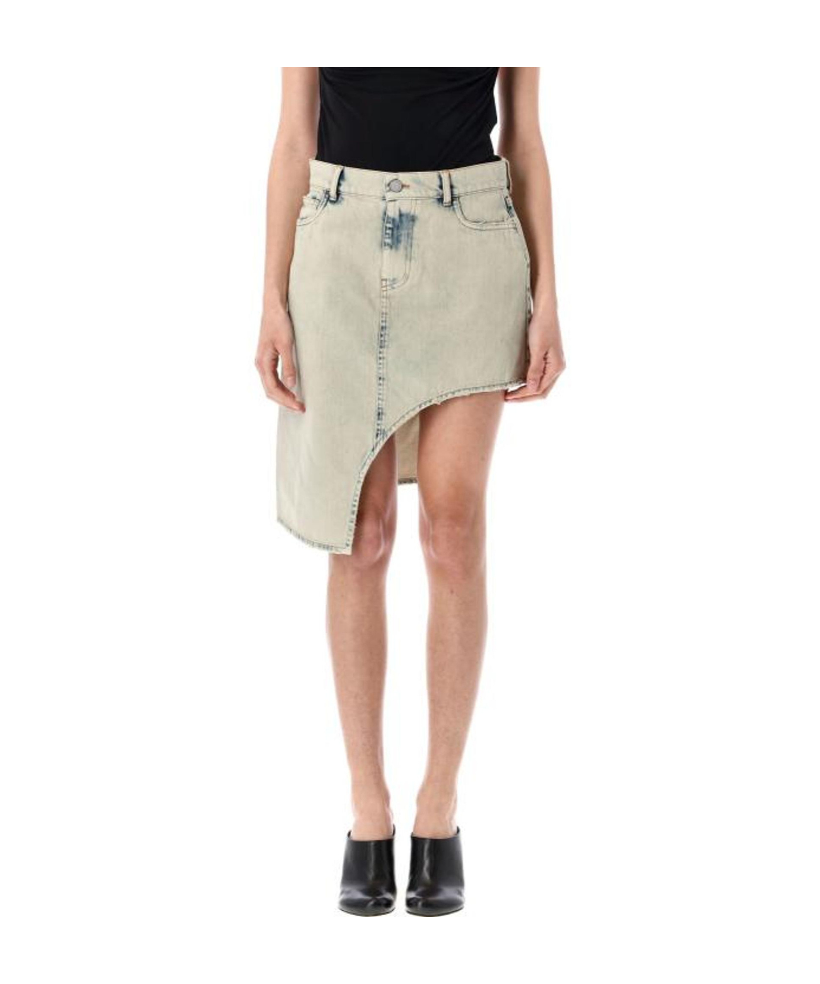 Coperni Denim Skirt With Multiple Pockets In Nude