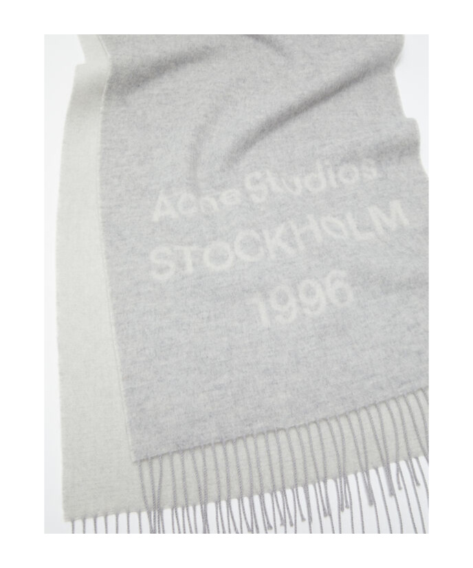 ACNE STUDIOS ACNE STUDIOS LOGO JACQUARD FRINGED SCARF
